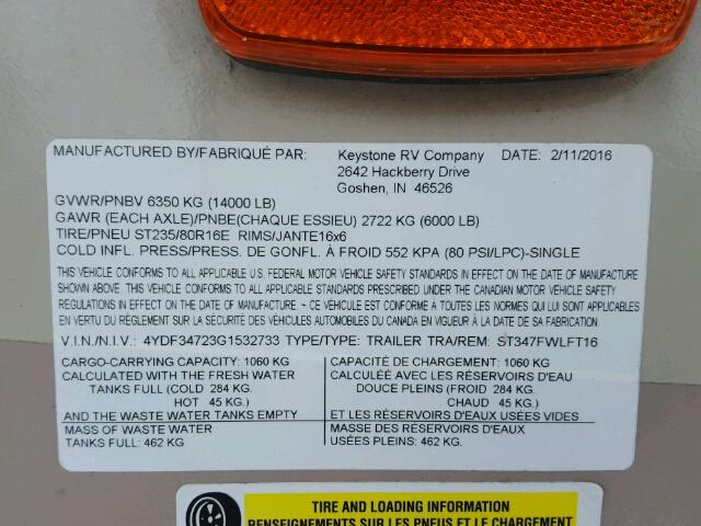 4YDF34723G1532733 - 2016 KEYSTONE SPRINTER TWO TONE photo 10