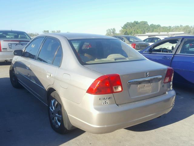 1HGES26742L071270 - 2002 HONDA CIVIC EX GOLD photo 3