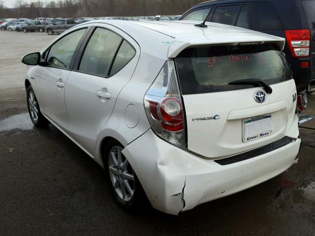 JTDKDTB38C1526221 - 2012 TOYOTA PRIUS C WHITE photo 3