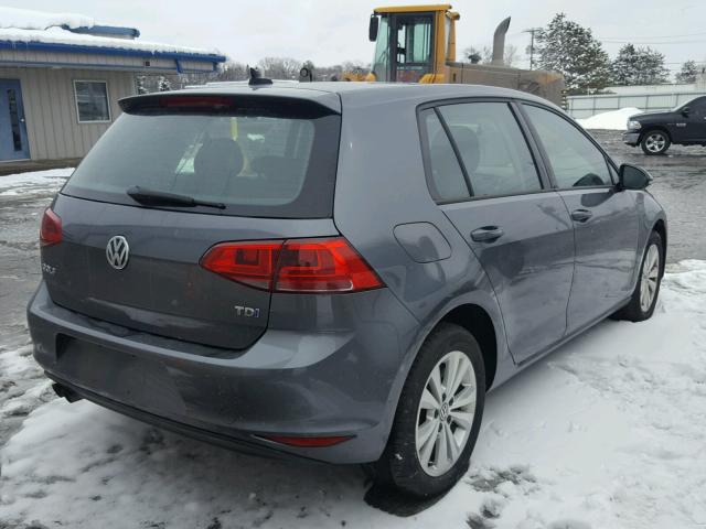 3VW2A7AU5FM015449 - 2015 VOLKSWAGEN GOLF TDI GRAY photo 4