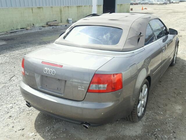 WAUDT48H46K003360 - 2006 AUDI A4 QUATTRO GRAY photo 4