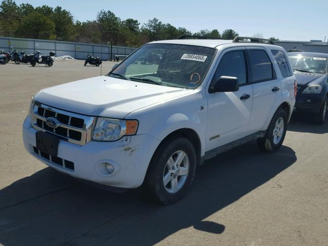 1FMCU59H58KA99336 - 2008 FORD ESCAPE HEV WHITE photo 2