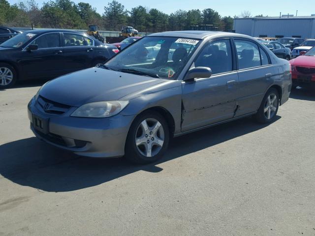 2HGES26744H591436 - 2004 HONDA CIVIC EX GRAY photo 2