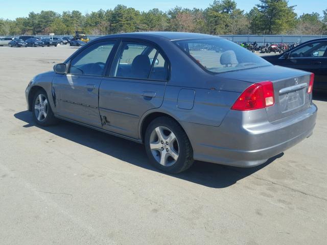 2HGES26744H591436 - 2004 HONDA CIVIC EX GRAY photo 3