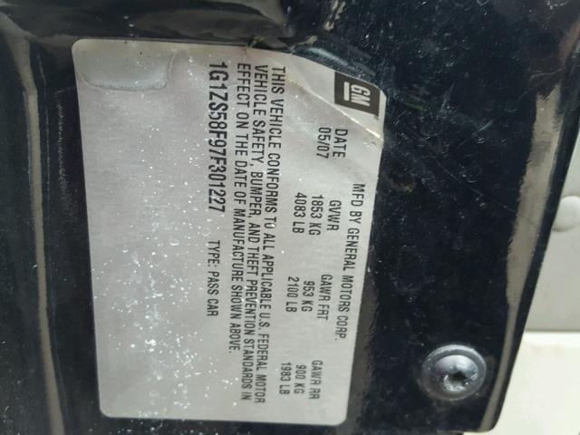 1G1ZS58F97F301227 - 2007 CHEVROLET MALIBU LS 黑色 照片 10