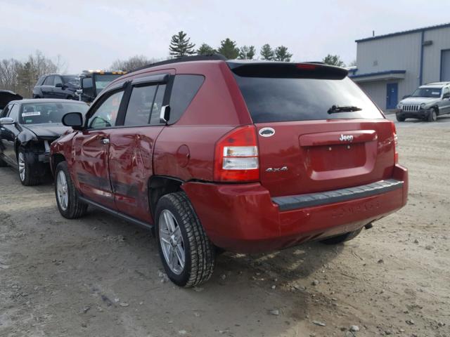 1J8FF47W27D130173 - 2007 JEEP COMPASS RED photo 3
