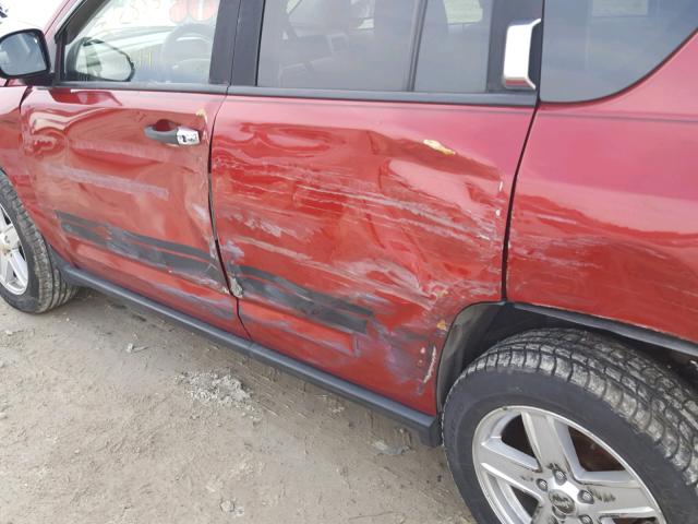1J8FF47W27D130173 - 2007 JEEP COMPASS RED photo 9
