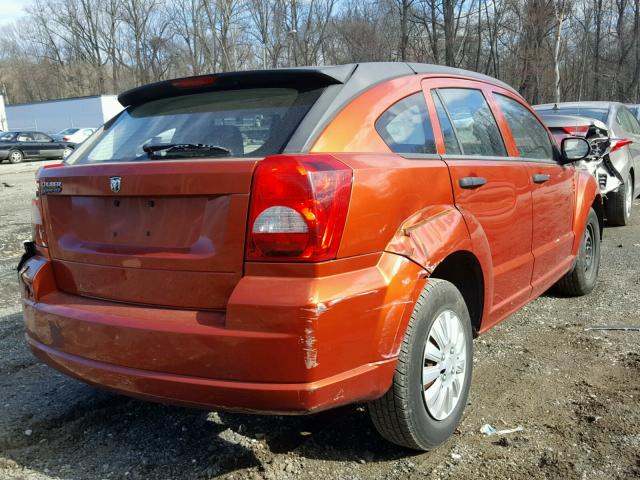 1B3HB28B97D298227 - 2007 DODGE CALIBER ORANGE photo 4