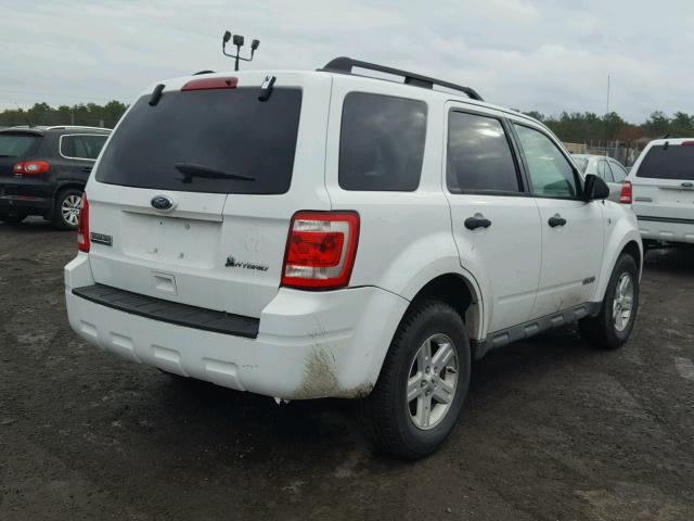 1FMCU59H78KA99340 - 2008 FORD ESCAPE HEV WHITE photo 4