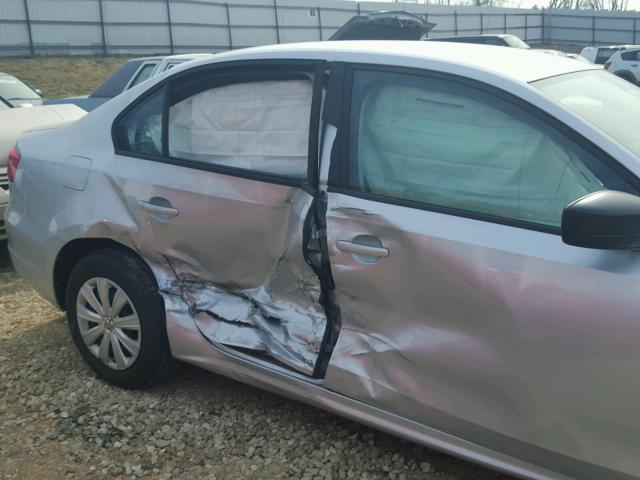 3VW2K7AJ0EM207766 - 2014 VOLKSWAGEN JETTA BASE ვერცხლისფერი ფოტო 9