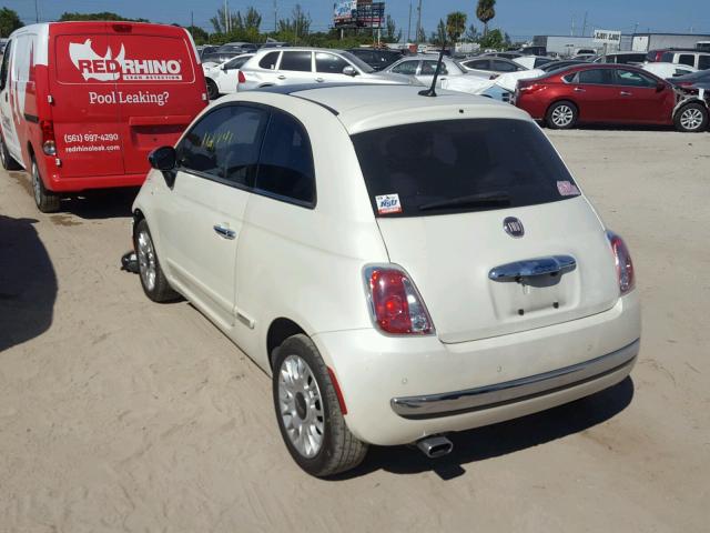 3C3CFFCR3CT352588 - 2012 FIAT 500 LOUNGE WHITE photo 3