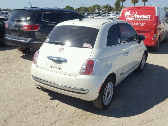 3C3CFFCR3CT352588 - 2012 FIAT 500 LOUNGE WHITE photo 4