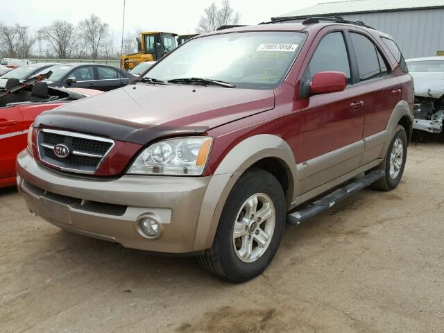 KNDJC733245246227 - 2004 KIA SORENTO EX RED photo 2