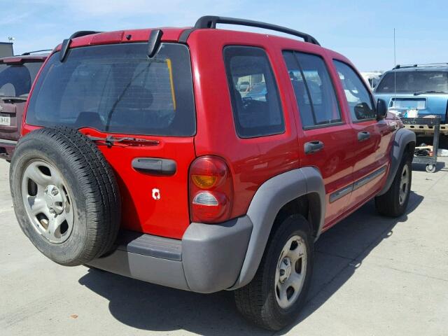 1J4FK48183W646519 - 2003 JEEP LIBERTY SP RED photo 4