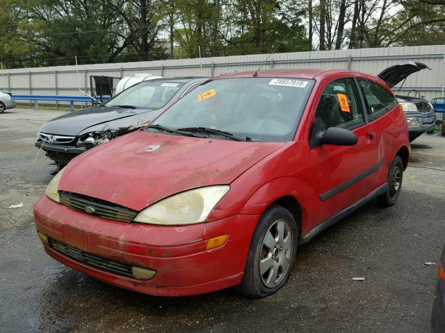 3FAFP31381R223121 - 2001 FORD FOCUS ZX3 RED photo 2
