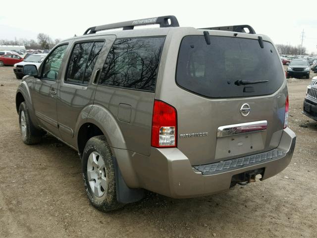 5N1AR18W17C645334 - 2007 NISSAN PATHFINDER TAN photo 3