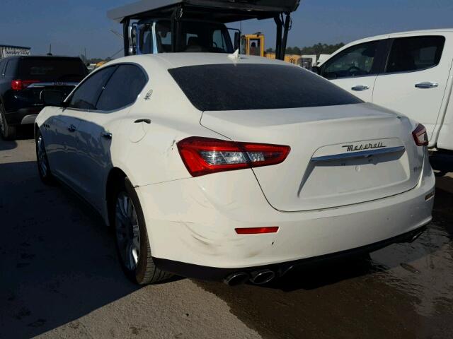 ZAM57XSA6E1127901 - 2014 MASERATI GHIBLI WHITE photo 3