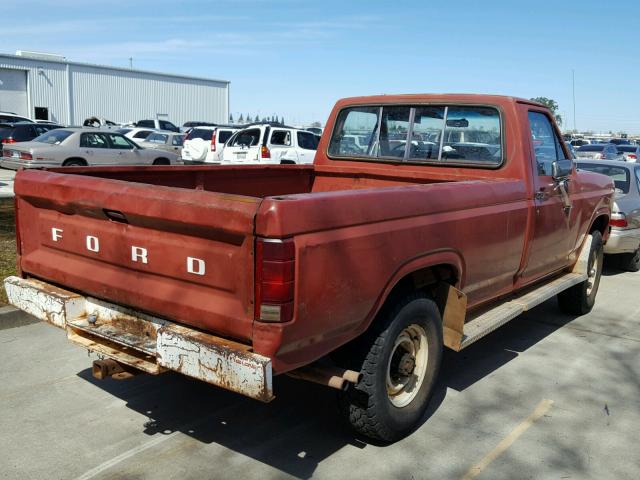 1FTHF26L1FPA17310 - 1985 FORD F250 BURGUNDY photo 4