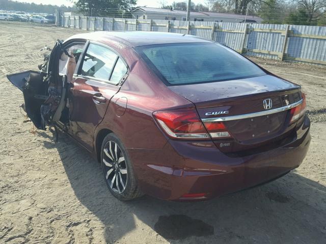 19XFB2F98FE209654 - 2015 HONDA CIVIC EXL 红色 照片 3