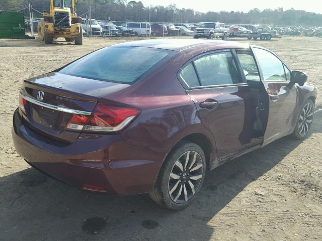 19XFB2F98FE209654 - 2015 HONDA CIVIC EXL RED photo 4