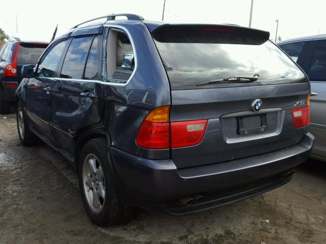 5UXFB33542LH34169 - 2002 BMW X5 4.4I GRAY photo 3