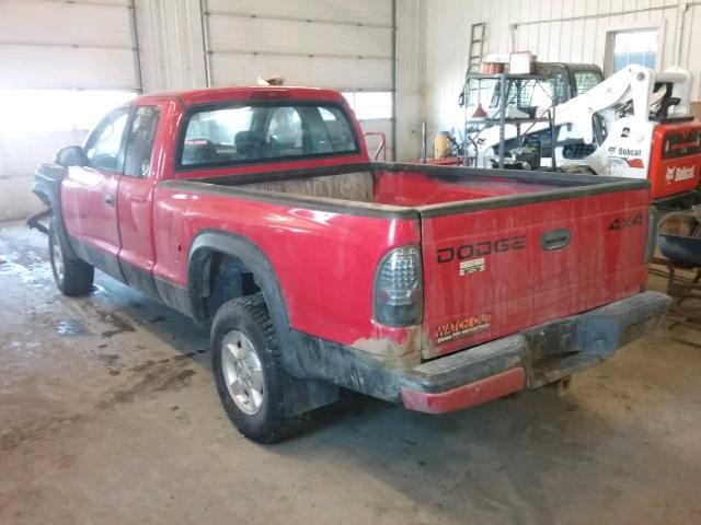 1B7GG22N31S130620 - 2001 DODGE DAKOTA RED photo 3