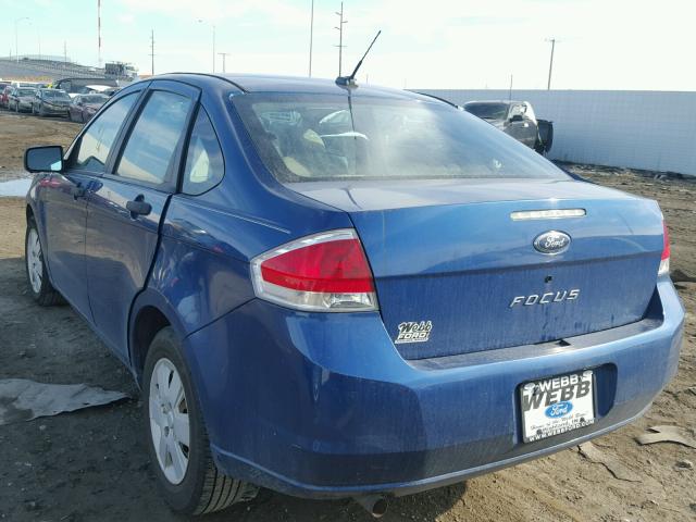 1FAHP34N68W140753 - 2008 FORD FOCUS S/SE BLUE photo 3