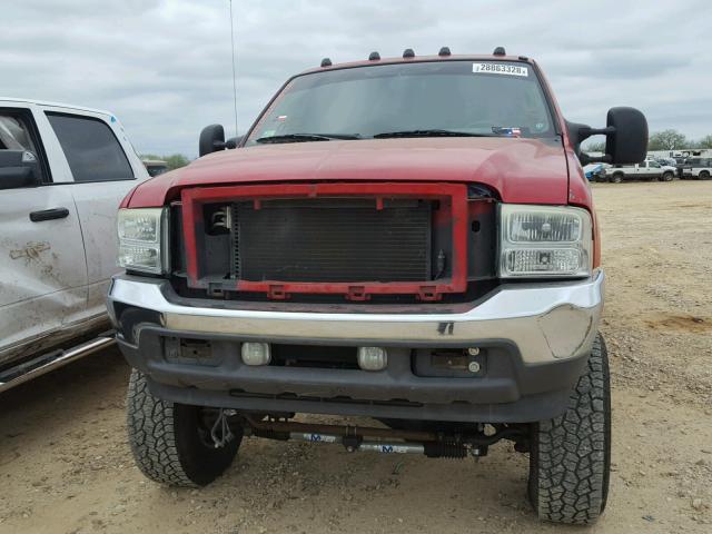 1FTSW31P04EA77660 - 2004 FORD F350 SRW S RED photo 9