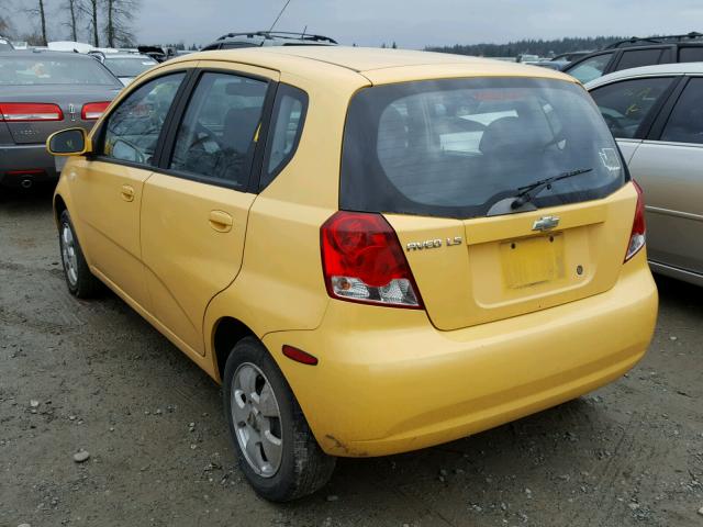 KL1TD66656B676075 - 2006 CHEVROLET AVEO BASE YELLOW photo 3