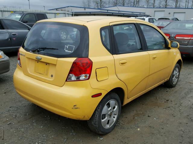 KL1TD66656B676075 - 2006 CHEVROLET AVEO BASE YELLOW photo 4