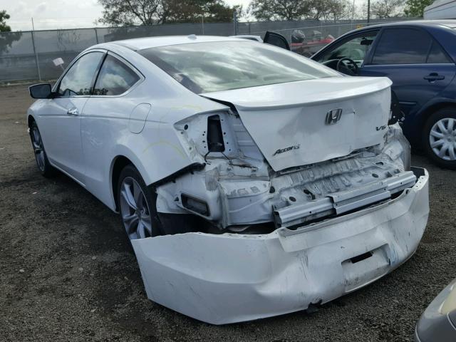 1HGCS2B87CA005301 - 2012 HONDA ACCORD EXL WHITE photo 3