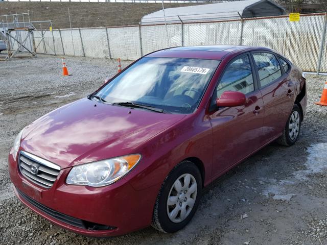 KMHDU46D57U140423 - 2007 HYUNDAI ELANTRA GL RED photo 2