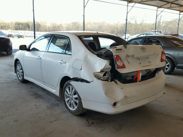 1NXBU40E39Z029798 - 2009 TOYOTA COROLLA BA WHITE photo 3