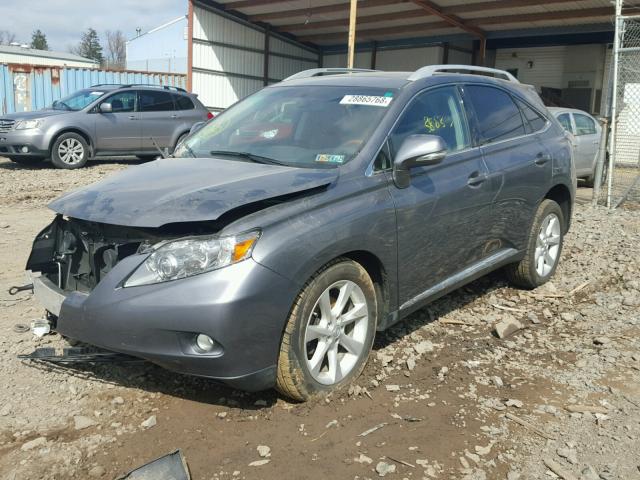 2T2BK1BA6CC132345 - 2012 LEXUS RX 350 GRAY photo 2