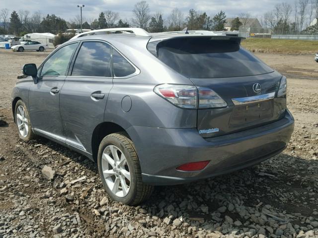 2T2BK1BA6CC132345 - 2012 LEXUS RX 350 GRAY photo 3