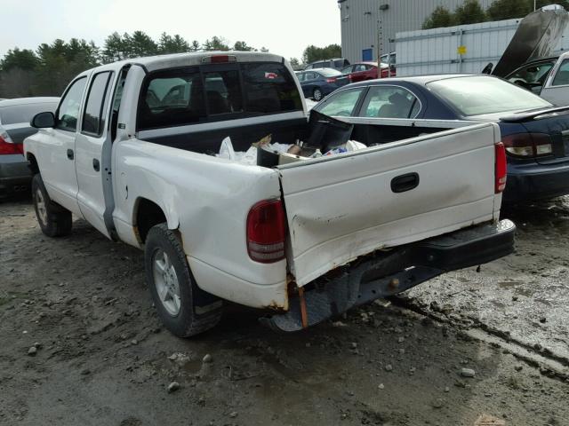 1B7GG2AXX1S200164 - 2001 DODGE DAKOTA QUA WHITE photo 3