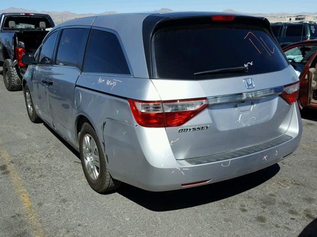 5FNRL5H23DB003757 - 2013 HONDA ODYSSEY LX SILVER photo 3