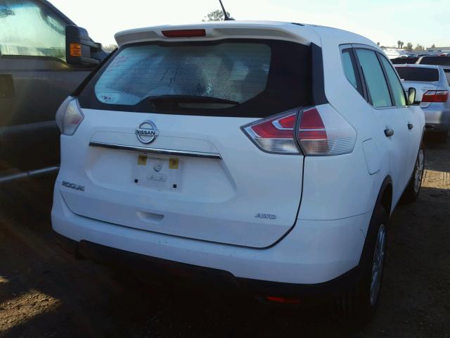 KNMAT2MV9GP697103 - 2016 NISSAN ROGUE S WHITE photo 4