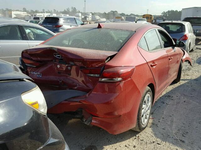 5NPD74LF7HH205754 - 2017 HYUNDAI ELANTRA SE RED photo 4