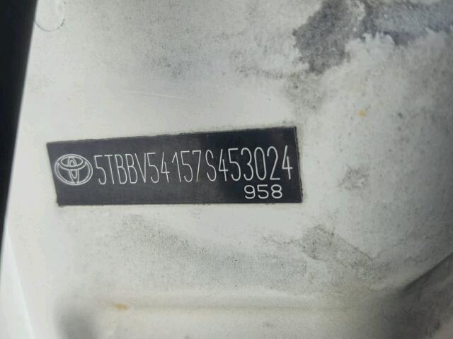 5TBBV54157S453024 - 2007 TOYOTA TUNDRA DOU WHITE photo 10