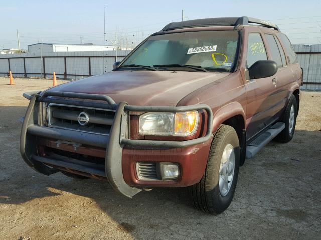 JN8DR09X92W657746 - 2002 NISSAN PATHFINDER BURGUNDY photo 2