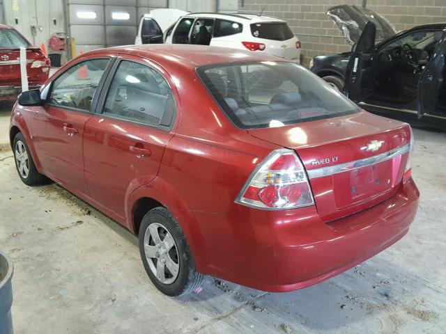 KL1TD56E49B358325 - 2009 CHEVROLET AVEO LS MAROON photo 3