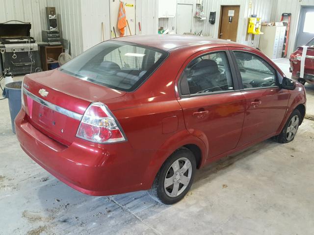 KL1TD56E49B358325 - 2009 CHEVROLET AVEO LS MAROON photo 4