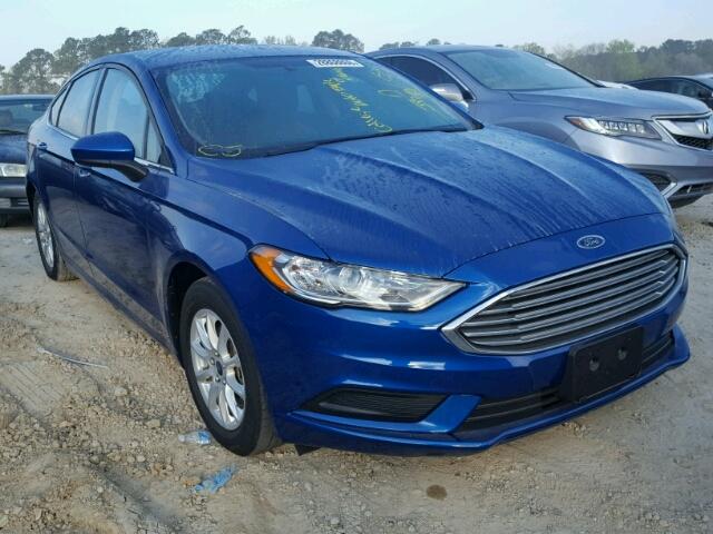 3FA6P0G74HR123276 - 2017 FORD FUSION S BLUE photo 1