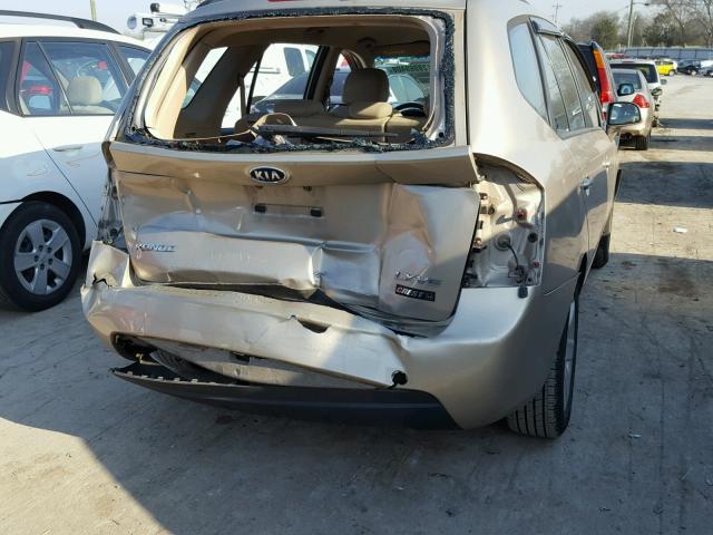 KNAFG526X87145339 - 2008 KIA RONDO LX GOLD photo 9