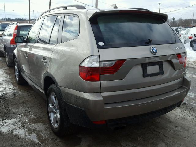 WBXPC93407WF07972 - 2007 BMW X3 3.0SI GRAY photo 3