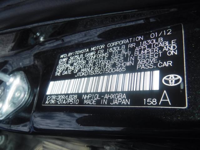 JTDKDTB35C1500465 - 2012 TOYOTA PRIUS C BLACK photo 10