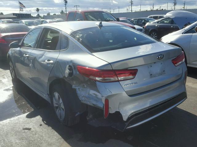 KNAGT4LE7H5011836 - 2017 KIA OPTIMA HYB SILVER photo 3