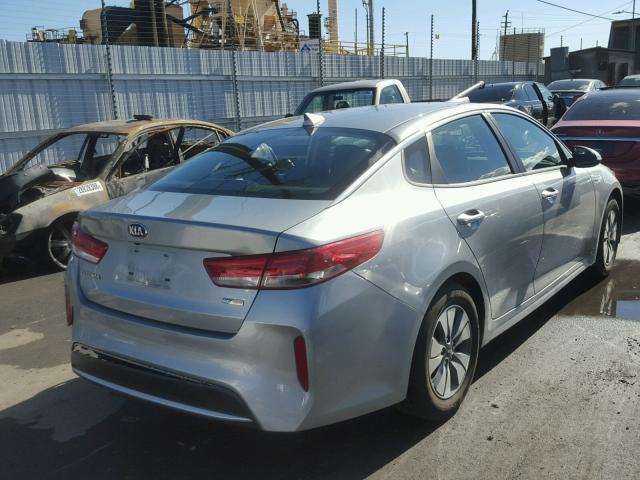 KNAGT4LE7H5011836 - 2017 KIA OPTIMA HYB SILVER photo 4