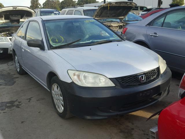 1HGEM22585L011026 - 2005 HONDA CIVIC LX SILVER photo 1